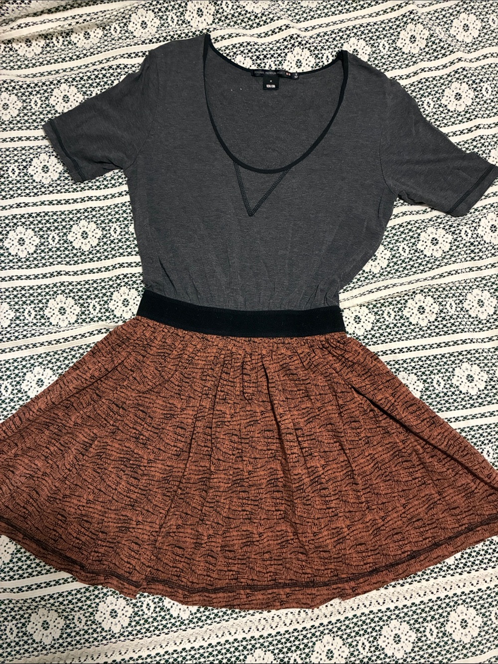 Uniqlo x Vena Cava A Line T-shirt Mini Dress with Skater Skirt Elastic Waist